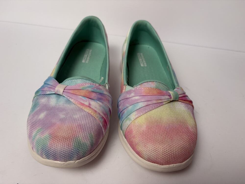 Skechers Gen 5 Women's Size 9 Shoes Slip On Rainbow Goga Mat Natural Flats Bow